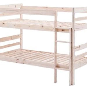 Wooden Double Bunk Bed (Raw Pine)