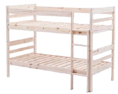 Wooden Double Bunk Bed (Raw Pine) – Beyond Furniture