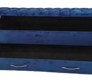 Button Blanket Box with Drawer